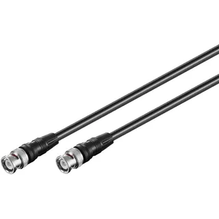 goobay Verbindungskabel BNC (RG58), geschirmt, BNC-Stecker BNC-Stecker, 2-Fach 50 Ohm, schwarz,