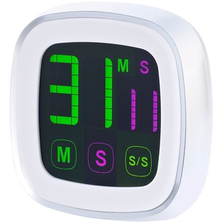 infactory Timer Küche: Magnetischer Küchentimer mit farbigem Touchscreen (Digital Timer, Magnetische Eieruhr, Kühlschrank)