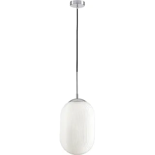 Pendelleuchte LUCE DESIGN "GREENWICH" Lampen Gr. Ø 23 cm Höhe: 54,2 cm, weiß (weiß, chromfarben) Pendelleuchten und Hängeleuchten