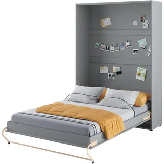 Homlando Lenart Schrankbett - Wandbett Concept Pro CP01 140x200 cm - Schrankklappbett Vertikal - Schrank mit integriertem Klappbett - Funktionsbett (Grau Matt)