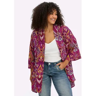 sheego by Joe Browns Blusenjacke in magenta-lila-gemustert | Gr.: 56/58