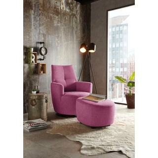 set one by Musterring Drehsessel SO 1450 (Set), mit Dreh und Wippfunktion inkl. Hocker lila