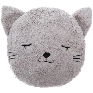 ATMOSPHERA CREATEUR D'INTERIEUR Kinderkissen Katze 28 x 28 cm Grau