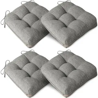 Extra Dicke Stuhlkissen Für Esszimmerstühle, 4er-set, Rutschfeste Küchenstuhlkissen, Weiche Esszimmer-sitzkissen Mit Bändern, 40 Cm X 40 Cm X