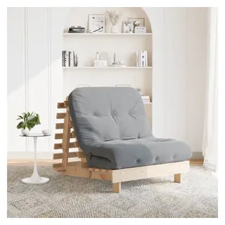 vidaXL Futon Schlafsofa mit Matratze 80x206x11 cm Massivholz Kiefer