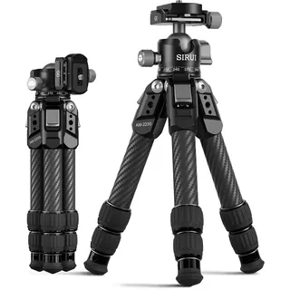 SIRUI AM-223S Carbon Mini-Stativ mit G0 Kugelkopf, 770g | 15 kg Belastung, 360° Panorama-Kugelkopf, 0,8 kg Gewicht, DSLR, spiegellose Kamera, Desktop, Reisen, kompakt