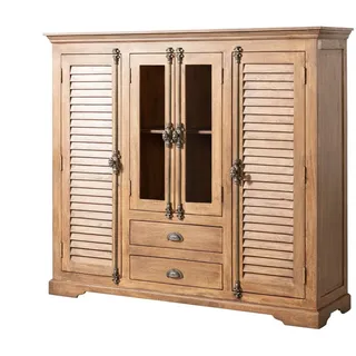 MASSIVMOEBEL24.DE Highboard 160 x 142 x 45 cm Beige geölt