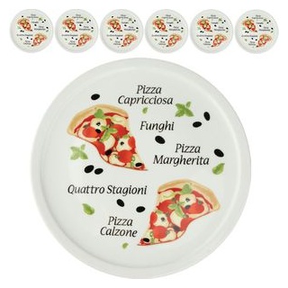 Van-Well Pizzateller Margherita, Porzellan, farbig, Ø 31cm, 6 Stück