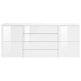 Kommode BORCHARDT MÖBEL "Rova" Sideboards Gr. B/H/T: 166 cm x 72 cm x 35 cm, 4, weiß (weiß matt, hochglanz) Kommode