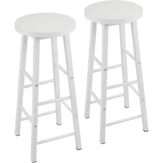 Woltu Barhocker 71 cm rund Weiß