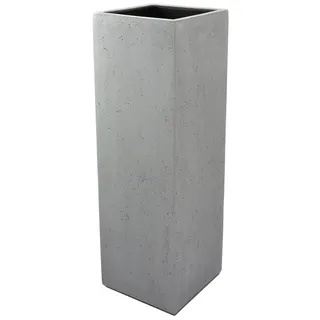 Flingora Bodenvase Temple, mit Einsatz - Fiberglas - Indoor & Outdoor - Zementgrau - Höhe 97 cm grau Ø 31 cm x 31 cm x 97 cm x 31 cm