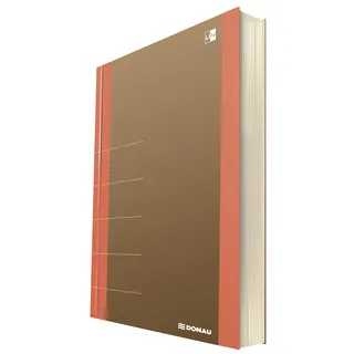 DONAU LIFE 1370001FSC-12 Notizbuch/ Notizblock kariert mit Organiser 80 Seiten, Softcover, Orange|Für Büro, Schule und Zuhause| als Tagebuch, Bullet Journal, Schreibheft| Stilvolles design| die FSC®