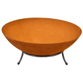 Köhko Feuerschale & Dekoschale Braga ø 45xH 20 cm aus Gußeisen mit Rost-Optik mit 3 Füße für Grillabend Gartefeuer Camping Dekoration für Garten Hof Terrasse und Zuhause