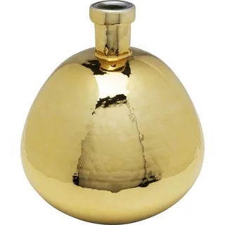 Kare Design Vase Fabuloso, Gold, Blumenvase für Pampasgras, Handgefertigt, Glasvase, Deko für Wohnzimmer, Esstisch, Regal, Flur, Glas, 34cm (H)