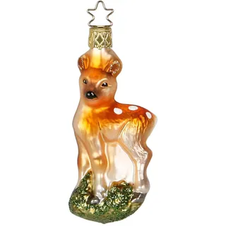 Inge-Glas Manufaktur Christbaumschmuck Glas Rehkitz mundgeblasen handbemalt Waldtiere Weihnachtskugeln Weihnachtsbaum Rentiere