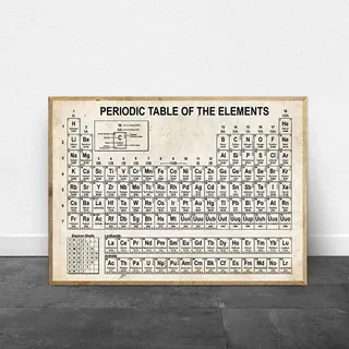HMXQLW Leinwand Bilder Chemie Periodensystem Vintage Poster Drucke Chemie Elemente Bild Malerei Poster Labor Wanddekoration Ungerahmt (20X30CM)