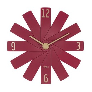 TFA Wanduhr 60.3020.05 Clock In The Box Quarzuhr, Ø 40 cm, lautlos, rot