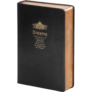Kalpa Vintage Notizbuch Leder - Tagebuch für - 416 Blanko Premium Papers mit Goldenem Rand Reisetagebuch - Zum Schreiben oder Zeichnen - Schwarz