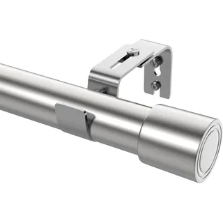 Vorhangstange Verstellbar Gardinenstange Edelstahl Gardinenstangen mit Halterungen Gardinenstange 250 cm lang für breite Fenster, Studios, Büroräume, 84-290 cm