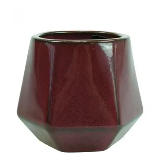 Florists Products Übertopf Sechseckiger Keramik-Blumentopf mit Vintage-Charme für Deko rot
