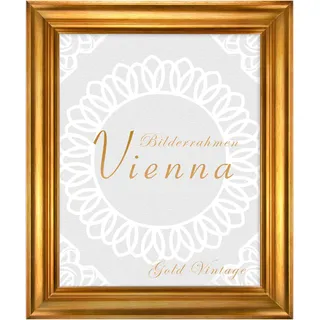 BIRAPA Bilderrahmen Gold Vienna 50x70 cm -Vintage, Holz mit Zierleiste innen und außen