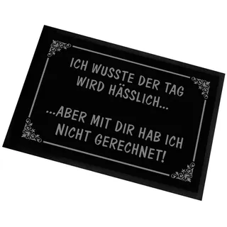Herzbotschaft Fußmatte Schmutzfangmatte mit Spruch ICH WUSSTE DER TAG, 2 mm hoch