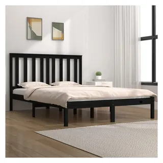 vidaXL Massivholzbett 200 x 200 cm Schwarz