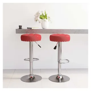 vidaXL Barhocker 2 Stk. drehbar Weinrot