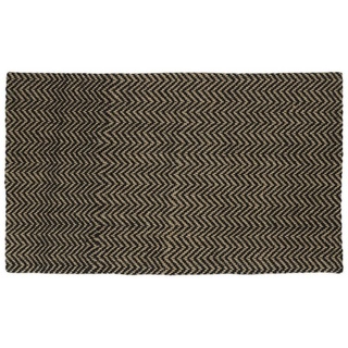 Fußmatte Jute Fußmatte mit Muster, relaxdays, Höhe: 10 mm, 45x75cm beige|schwarz 75 cm x 45 cm x 10 mm