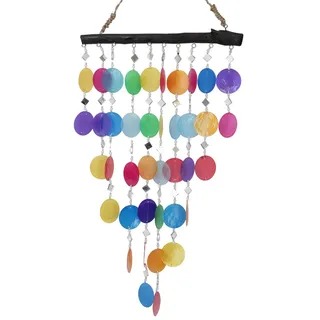GURU SHOP Muschel Mobile, Ethno Windspiel, Sonnenfänger - Bunt, 60x30x2 cm