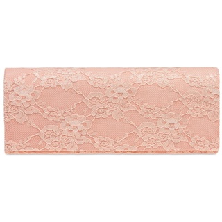 Caspar Clutch TA532 elegante Damen Clutch Tasche Abendtasche mit Spitze rosa