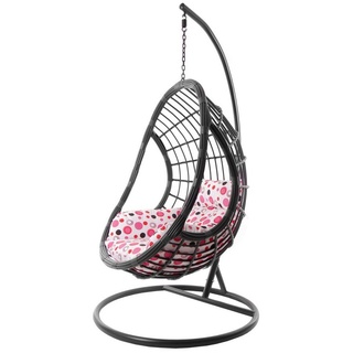 KIDEO Hängesessel »Hängesessel PALMANOVA grau«, moderne Loungemöbel, Hängestuhl in grau, inklusive Gestell und Kissen rosa