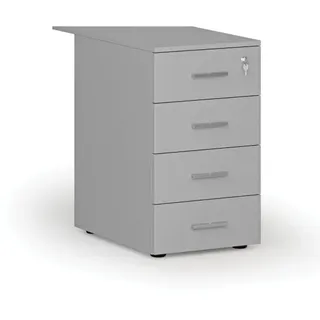 Büro-Schubladencontainer PRIMO GRAY, 4 Schubladen, grau