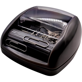 RAYLU PAPER® - Magnetischer Cliphalter für den Schreibtisch, magnetischer Clipsspender mit magnetischer Rolle für Büro, kleiner Schreibtisch-Organizer, inklusive 20 Clips (schwarz)