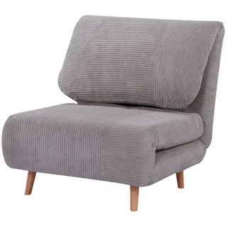 HOMCOM Sessel 2-IN-1 Schlafsessel Gästebett, verstellbare Kopfstütze Cord-Optik (Set, 1-St., 1 x Schlafsofa), mehrfach verstellbar grau