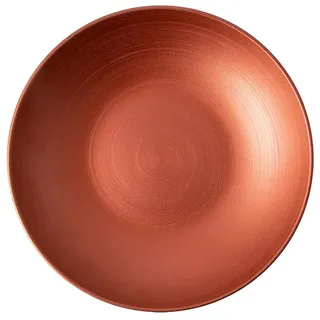 Villeroy & Boch - Manufacture Rock Glow Schale Flach 23,5 cm Kupfer, Spülmaschinenfest, Mikrowellensicher, Tiefer Teller für Suppen oder Pasta, Schüssel, Schale, Geschirr, Premium Porzellan