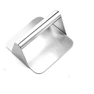 EnMart 304 Edelstahl Burgerpresse, Burger Pattie Presse, Hamburger Meat Press, Quadratische Fleischpresse, Manual Meat Steak Press, Kitchen Gadget, Silver, Einfach zu Säubern