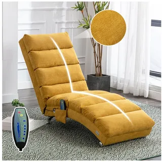 Furnishings Home Massagesessel Relaxliege Elektrisch Relaxsessel Schlafsessel (5 Sanfte Massageprogramme mit Fernbedienung,250 kg Belastungskapazität), Ergonomische Fernbedienungs-Steuerung gelb
