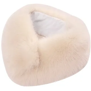 Fell Schal, Asudaro Kunstpelz Schals Fuchspelz Nackenschutz Kragen Winter Warm Dicker Pelzkragen Schal Damen Pelzkragen Schal Plüsch Schal Weicher Warmer Schal Pelzschal,Beige
