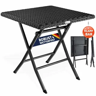 CASARIA Klapptisch 65 x 65 x 73 cm Schwarz