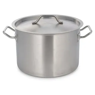 XXL Edelstahl Kochtopf mit Deckel mit Antihaftbeschichtung - 45 L - Silber