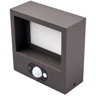LUCANDE Außenwandleuchte Aluminium 14,5 x 6 x 6 cm inkl. Bewegungsmelder grau