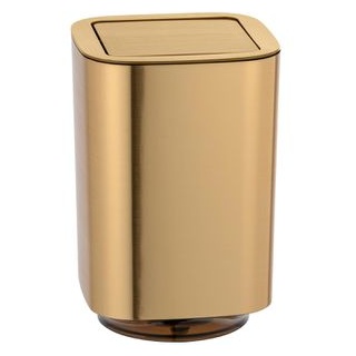 Wenko Mülleimer Auron, gold, Kosmetikeimer aus Kunststoff, 5,5 Liter