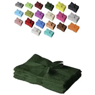 EXKLUSIV HEIMTEXTIL 4 x Handtuch 500 g/m2  50 x 100 cm Dunkelgrün