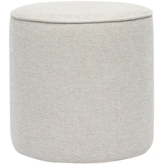 Runder Pouf aus Stoff in Beige mit samtigem Effekt und Textur D40 cm PAUL