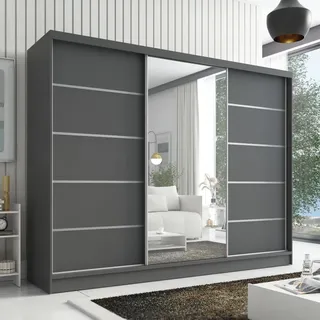 a&j möbelland gmbh Schiebetürenschrank AURELIA 1 200 x 215 x 59,5 cm grau