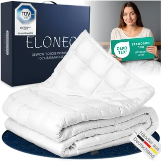 eloneo Gewichtsdecke Entspannungsdecke & Anti-Stress Therapiedecke, 135x200cm, 11 kg,