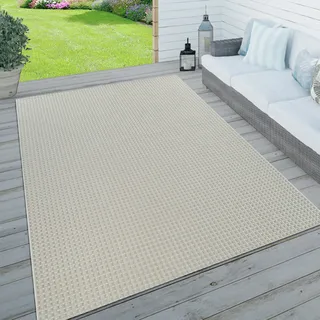 Paco Home In- & Outdoor Teppich Balkon Terrasse, Küchenteppich Gartenteppich Modern, Grösse:120x170 cm,