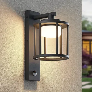 LUCANDE Außenwandleuchte Aluminium 33,1 cm mit Bewegungsmelder grau