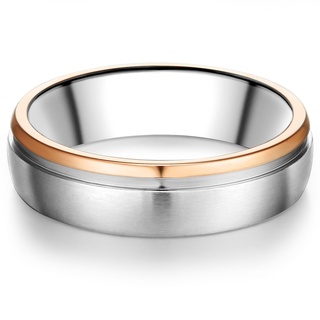 Trilani Ring aus Edelstahl in Silber und Roségold Ringe Herren